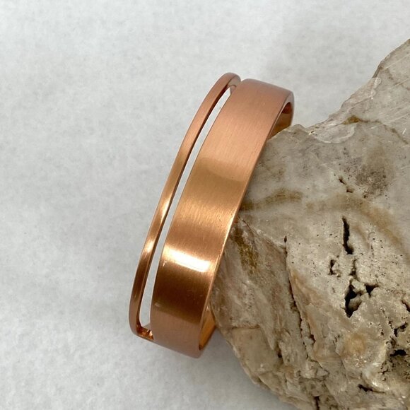 Chloe + Isabel Jen Atkin Collab Brushed Finish Copper Cuff Bracelet 6.5" - Picture 6 of 16